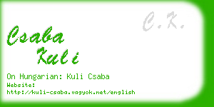 csaba kuli business card